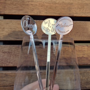 Cocktail Stirrers Personalised for Weddings, Engagements, Special Ocassion Party Celebration